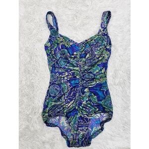 La Playa vintage y2k 90s floral one piece swimsuit sz 12